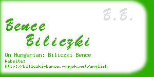 bence biliczki business card